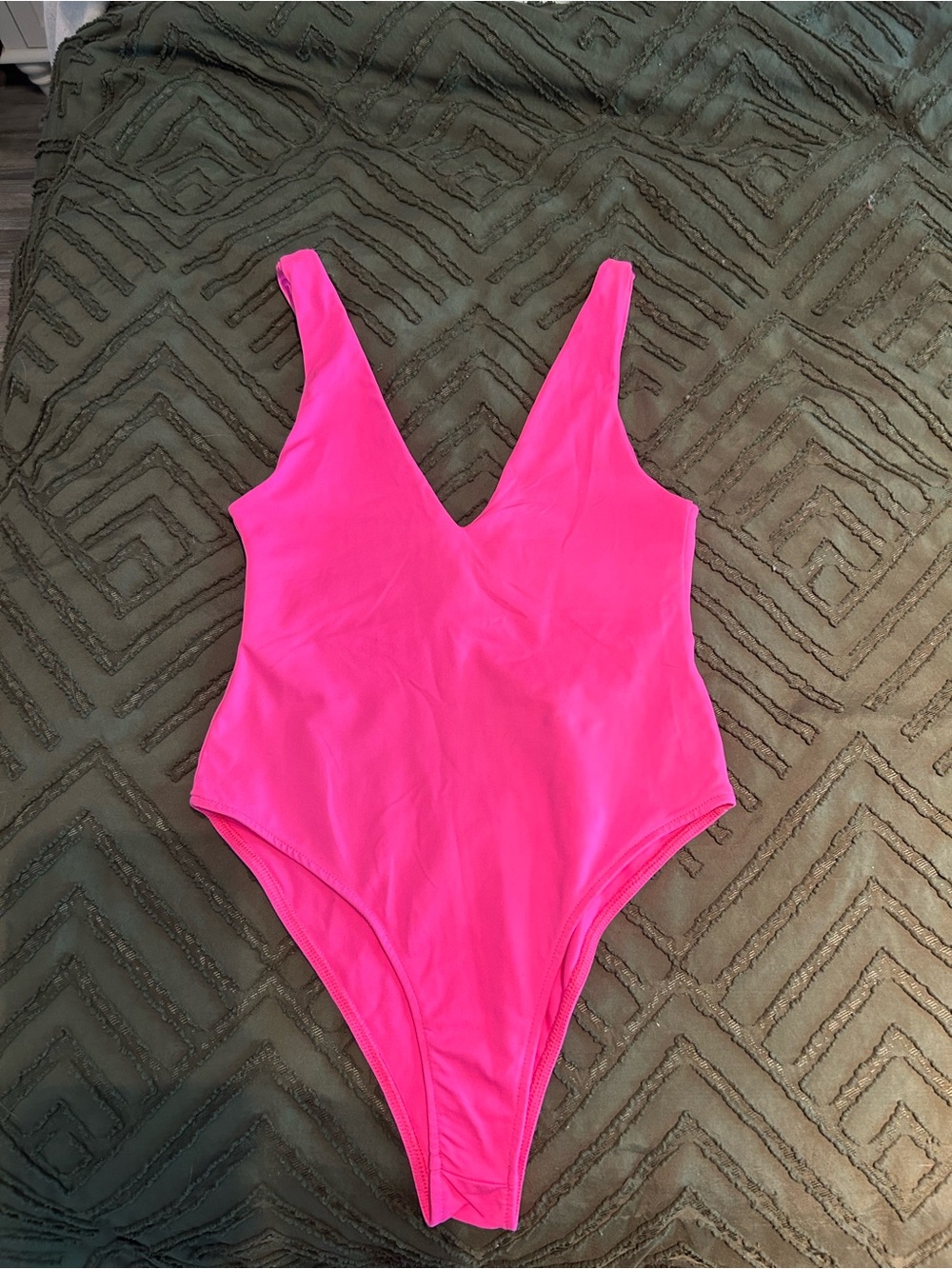 Zara Hot Pink V-Neck Bodysuit